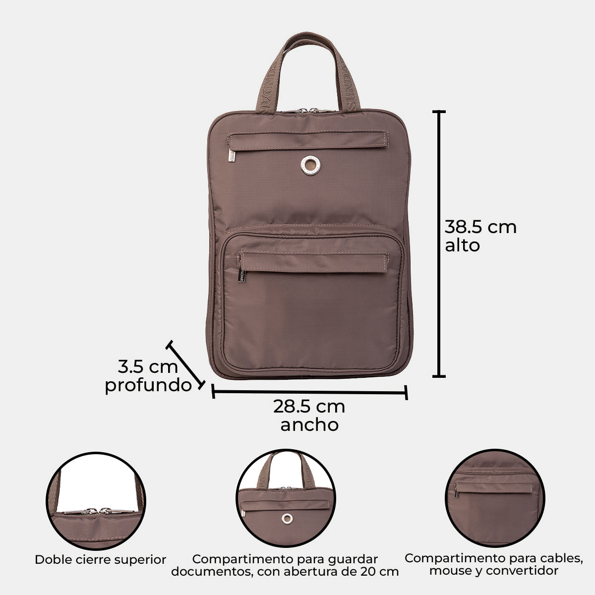 Bolsa Backpack / Laptop Estaño (para 13 y 15)