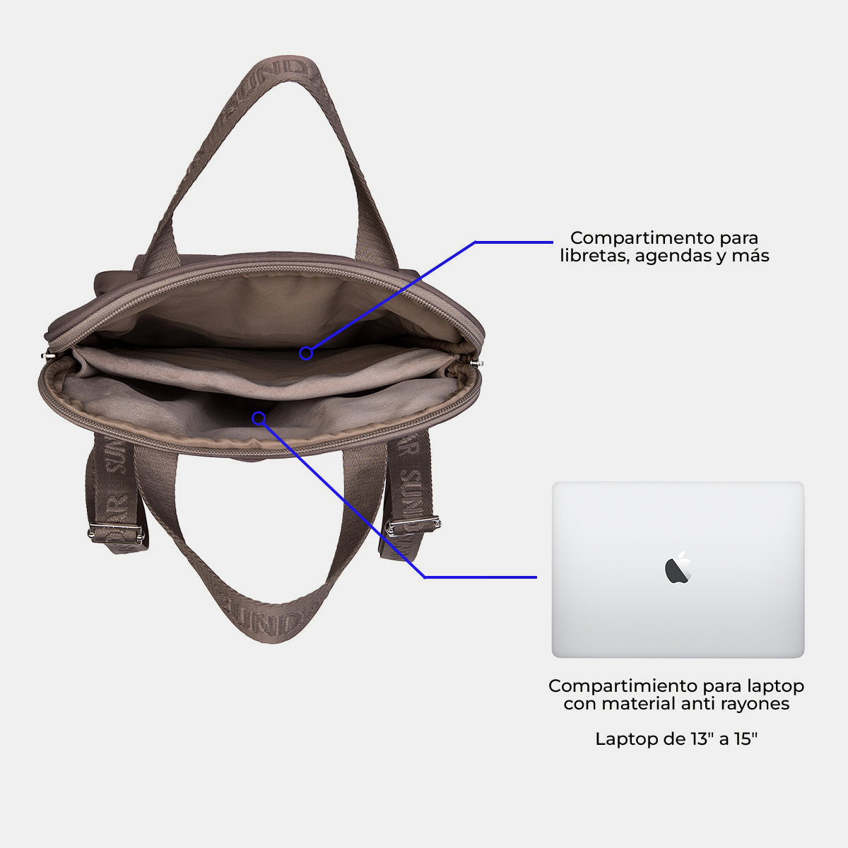 Bolsa Backpack / Laptop Estaño (para 13 y 15)