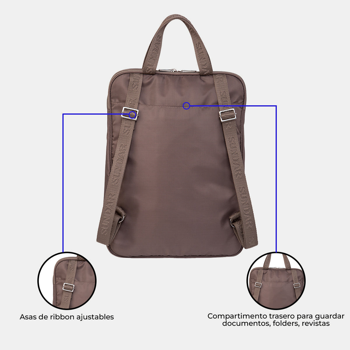 Bolsa Backpack / Laptop Estaño (para 13 y 15)