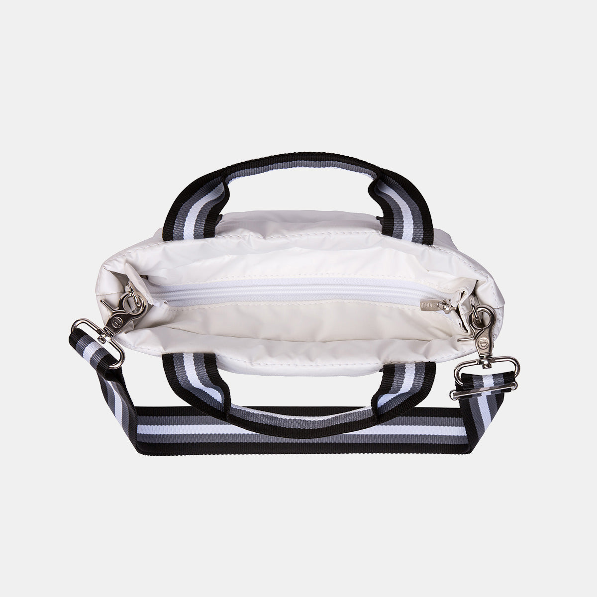 Bolsa Básica Mini Blanca con Asa Ribbon Rayas
