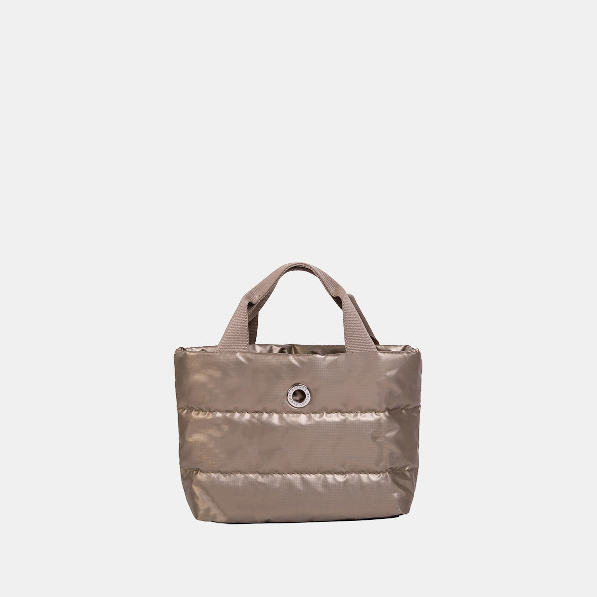 Bolsa Básica Mini Dorada con Asa Ribbon Beige