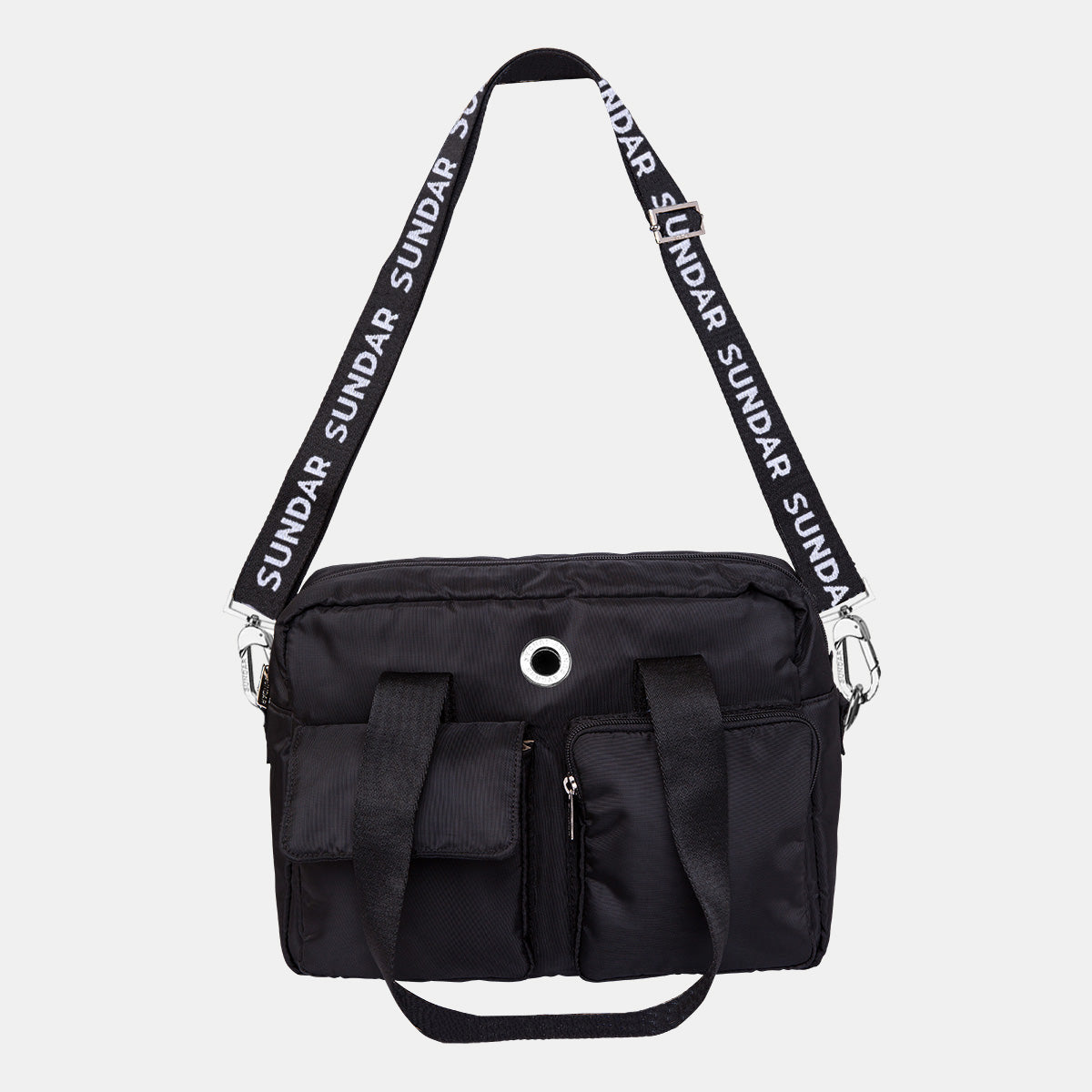 Crossbody Mediana Negra con Asa Larga Ajustable