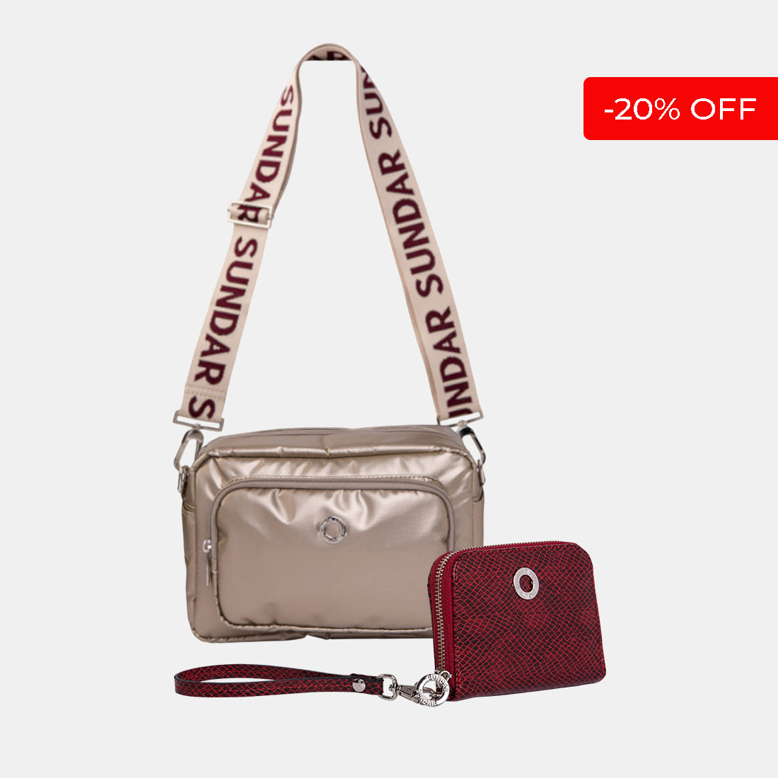 Kit Bolsa Crossbody Laura Dorada