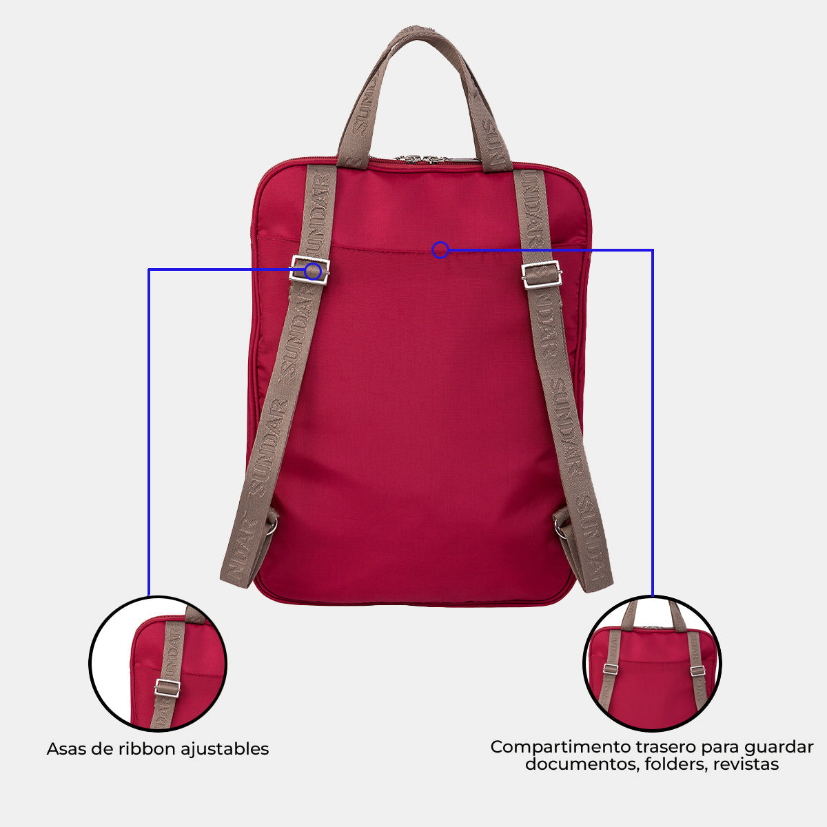 Bolsa Backpack / Laptop Granate  (para 13 y 15)