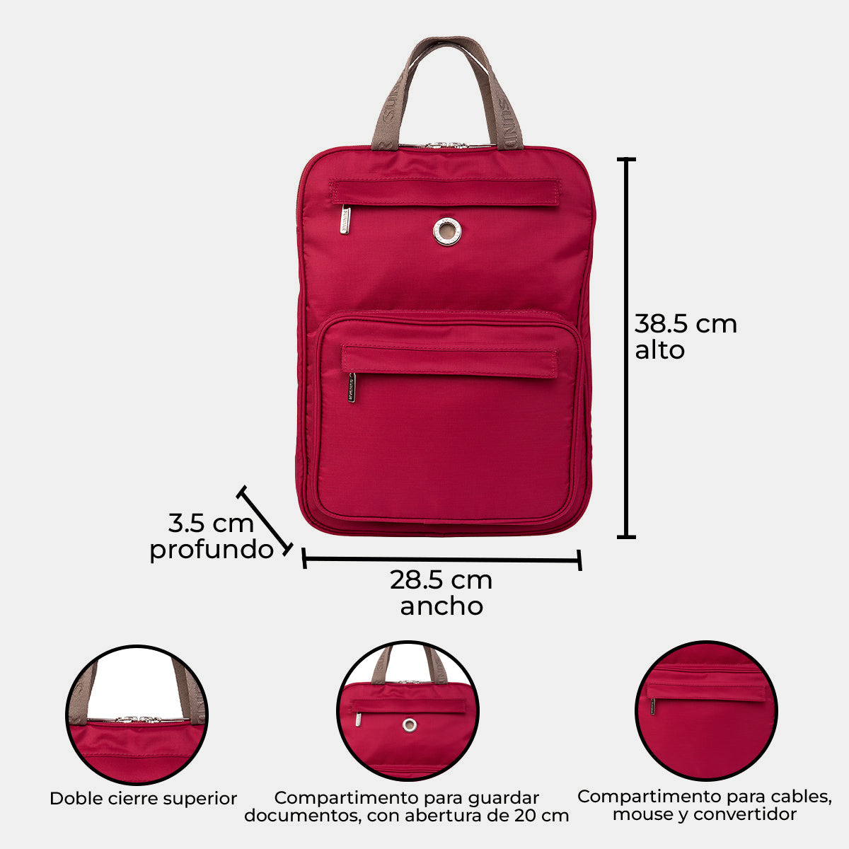 Bolsa Backpack / Laptop Granate  (para 13 y 15)