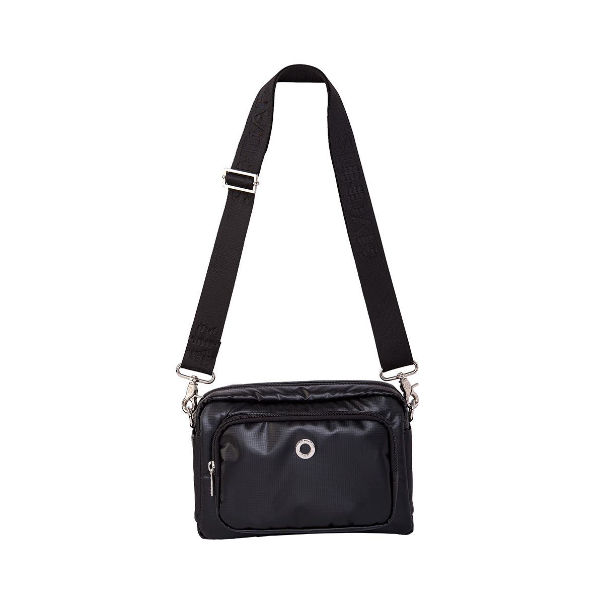 Bolsa Crossbody Laura Negra Metalica