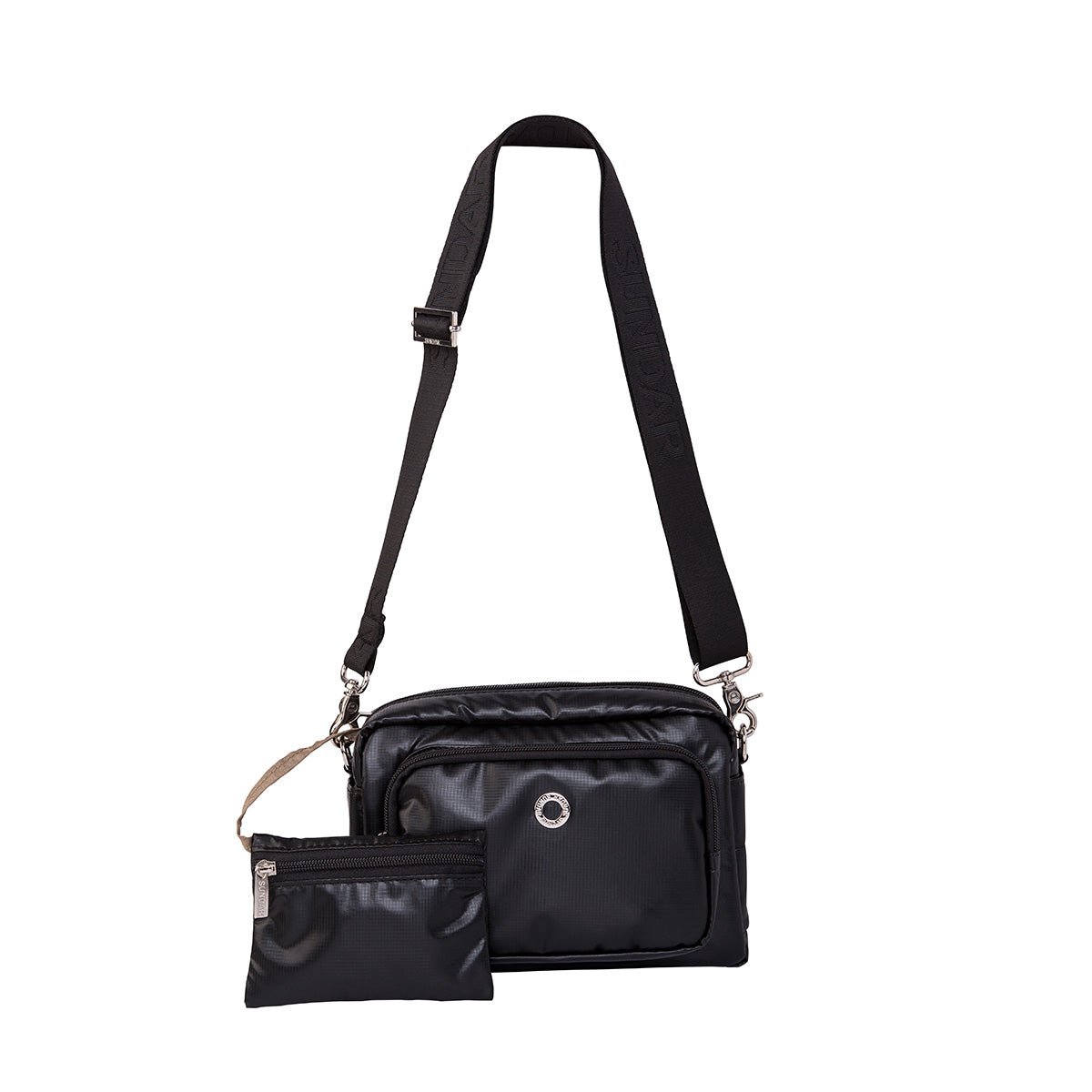 Bolsa Crossbody Laura Negra Metálica Individual