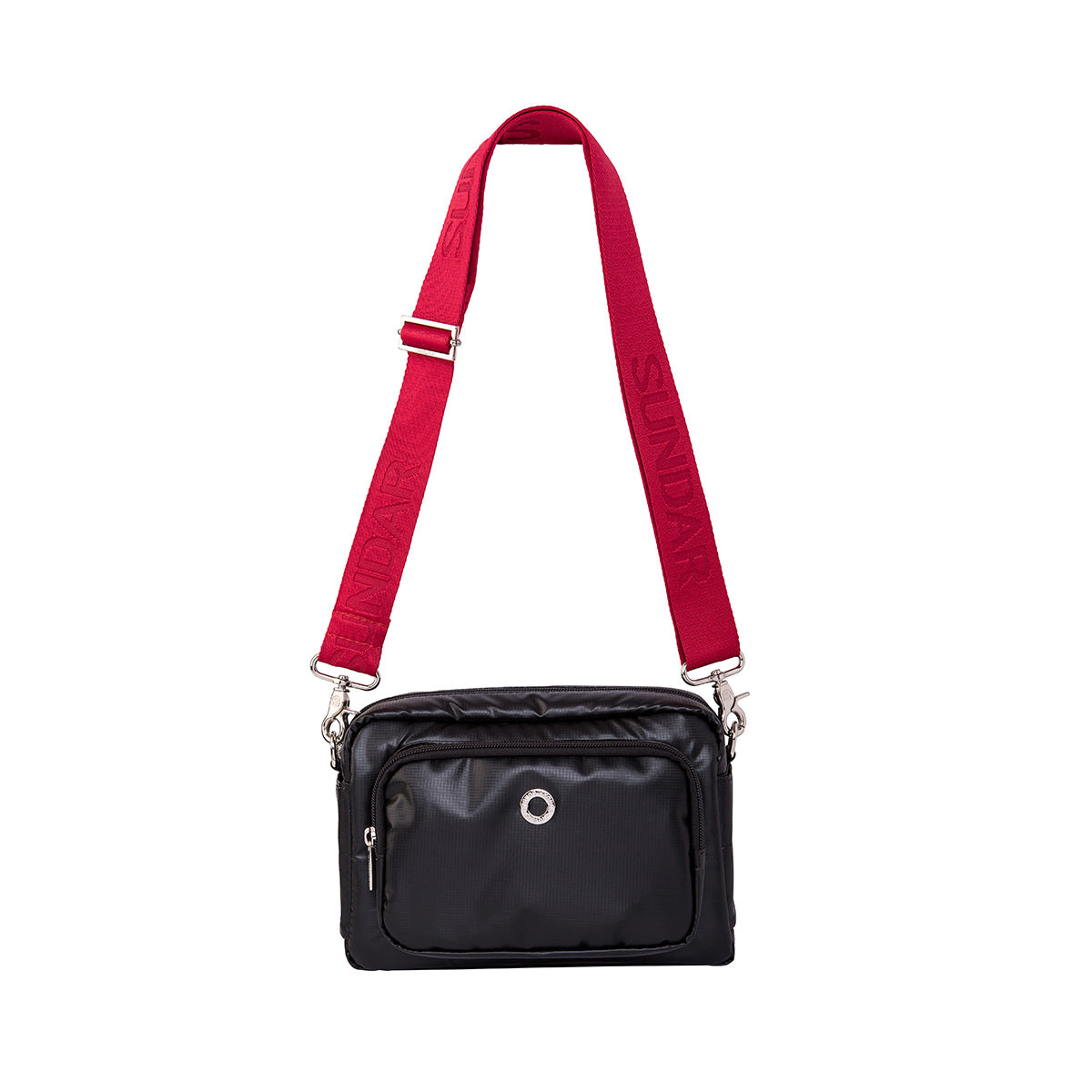 Bolsa Crossbody Laura Negra Metalica